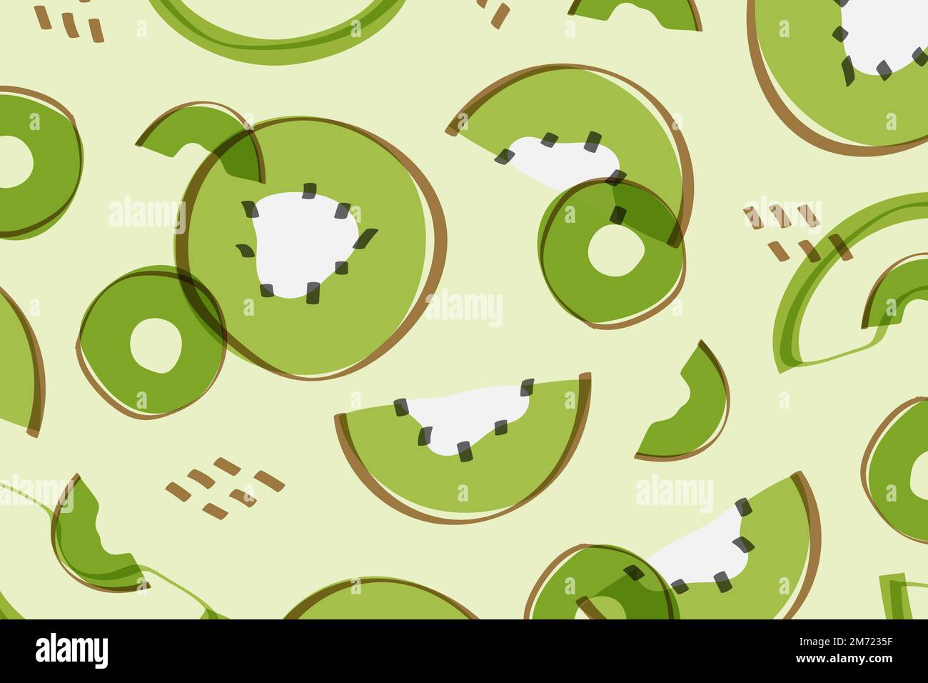 Tropical kiwi fruit pattern vector Stock Vector