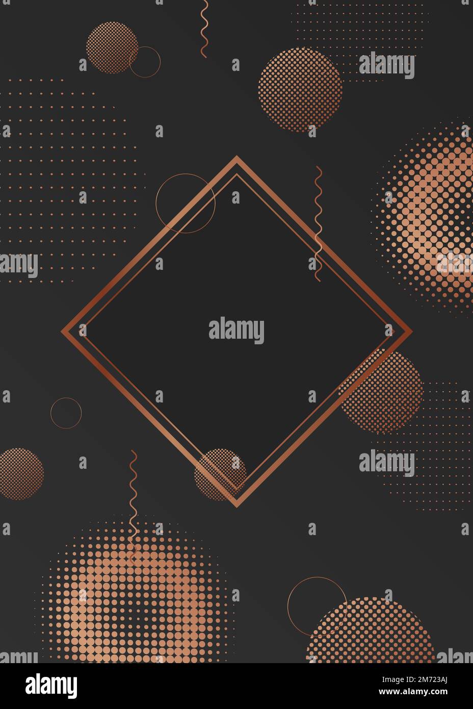 Rhombus frame on halftone black background vector Stock Vector