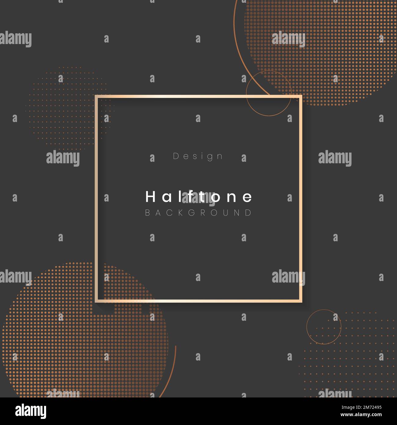 Square frame on halftone black background vector Stock Vector