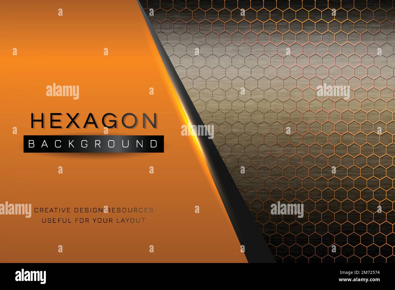 Orange hexagon background design vector Stock Vector Image & Art - Alamy