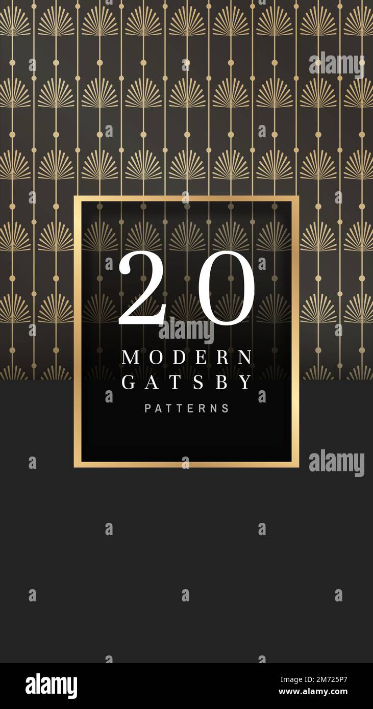 Modern golden gatsby pattern design vector Stock Vector