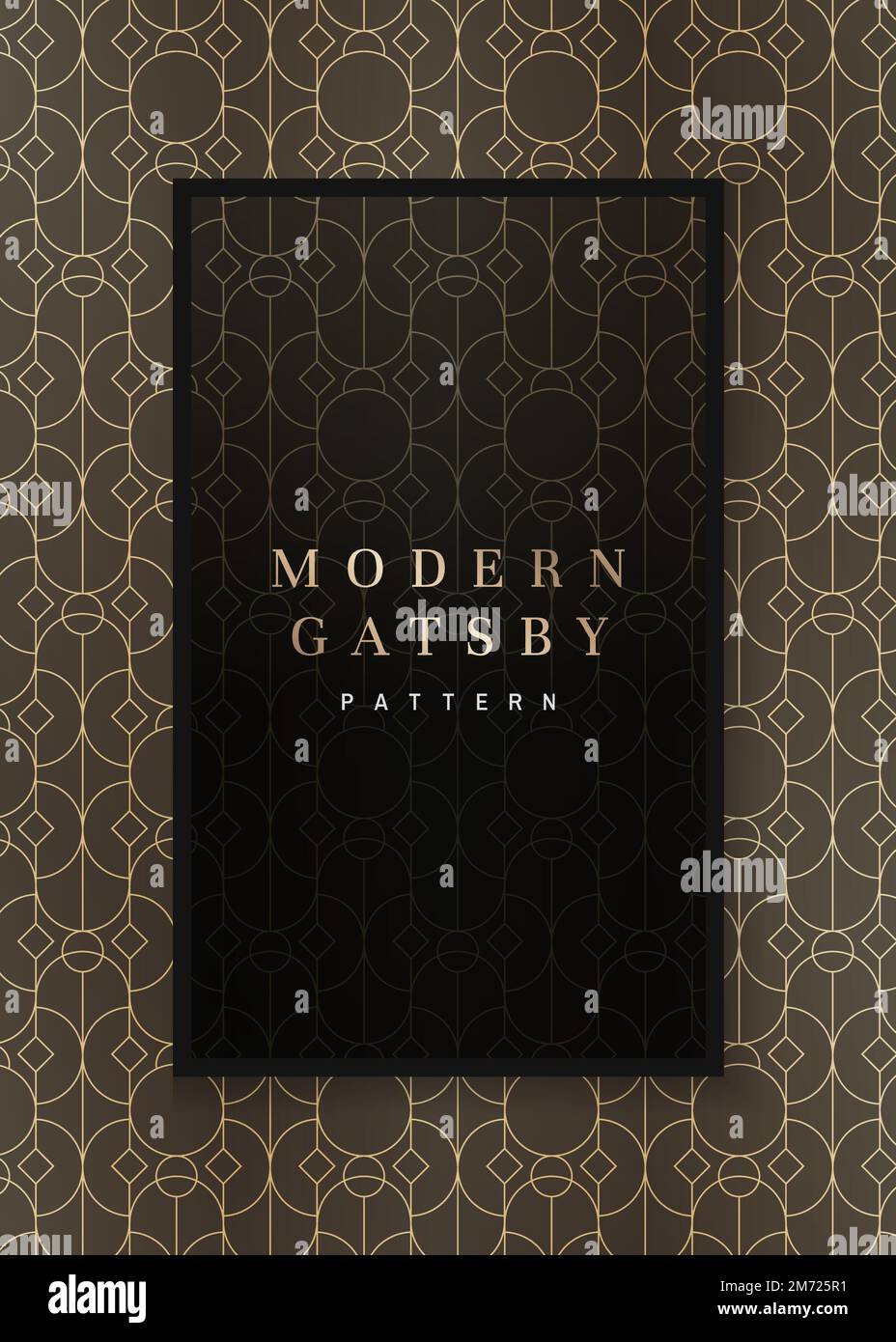 Modern golden gatsby pattern design vector Stock Vector