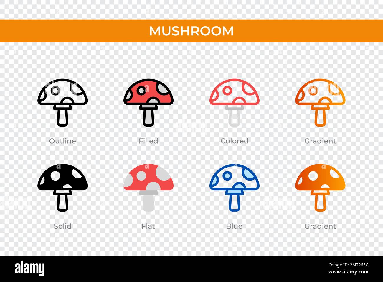 mushroom icon in different style. mushroom vector icons designed in