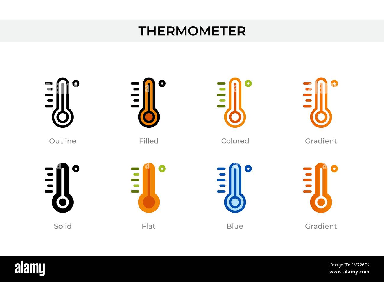 thermometer icon in different style. thermometer vector icons designed