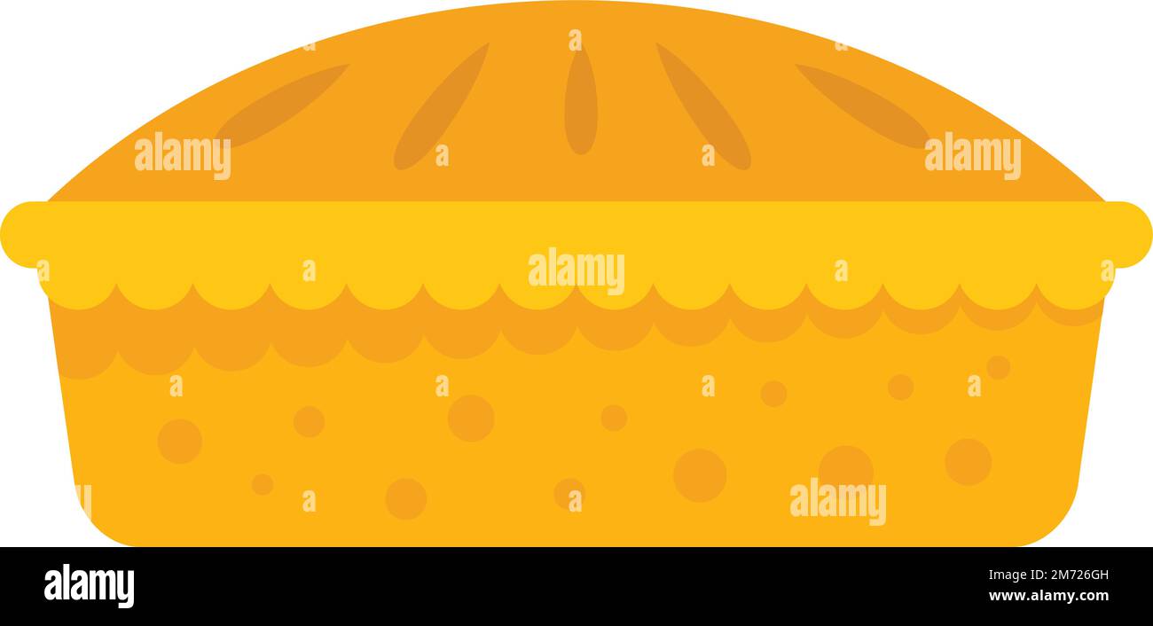 Fruit pie icon flat vector. Apple cake. Tart dessert isolated Stock ...