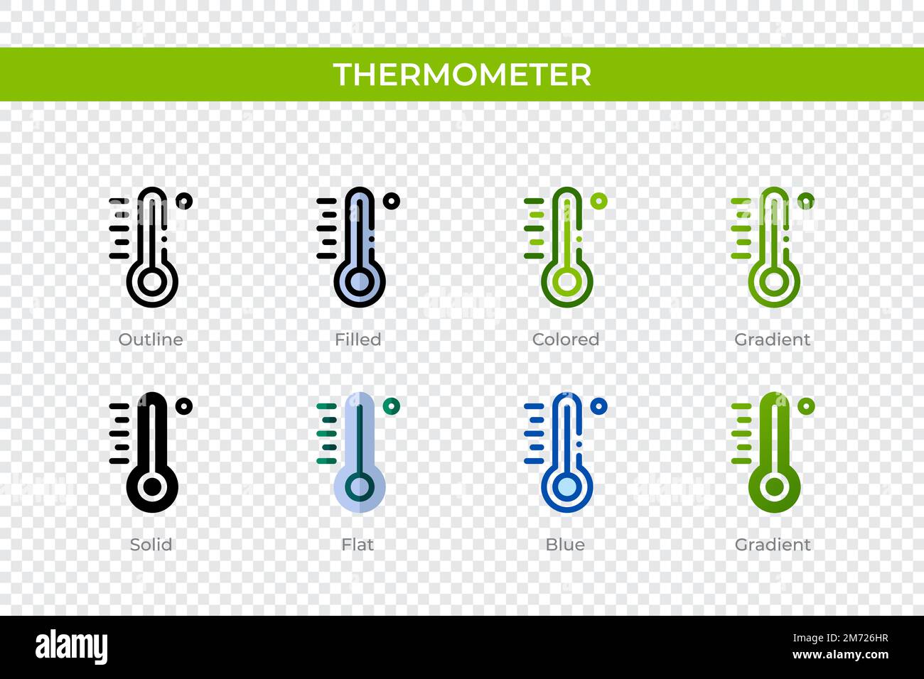 Thermometer icon in different style. Thermometer vector icons designed