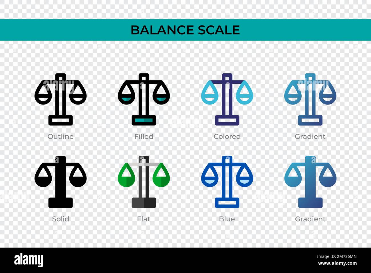 Balance Scale icon in different style. Balance Scale vector icons