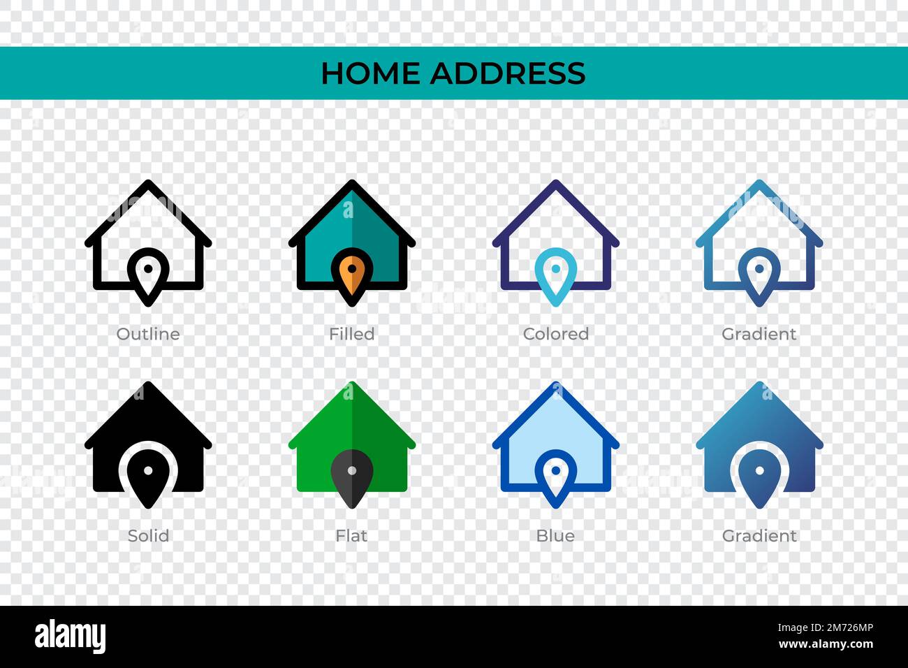 Home Address icon in different style. Home Address vector icons