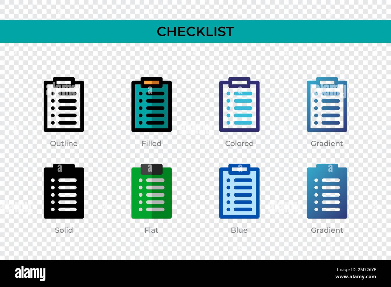 Checklist icon in different style. Checklist vector icons designed in ...