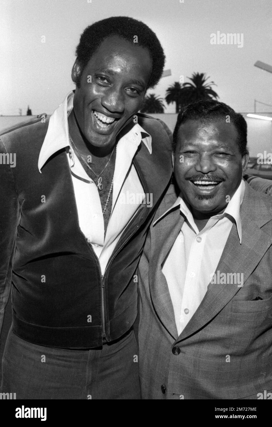 Sugar Ray Robinson and Harold "Happy" Hairston Circa 1980's Credit