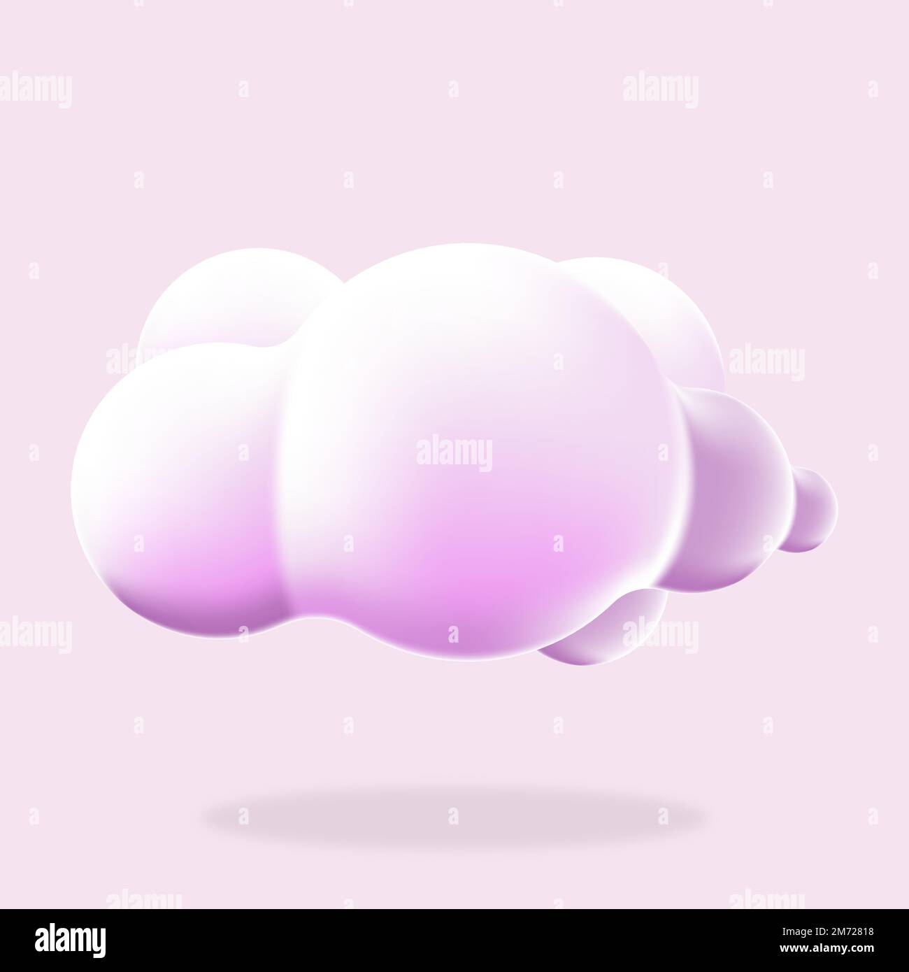 3d cloud isolated background. Render soft round cartoon fluffy cloud icon. 3d geometric shape. 3d plastic cloud. Realistic fluffy cloud. Vector illust Stock Vector