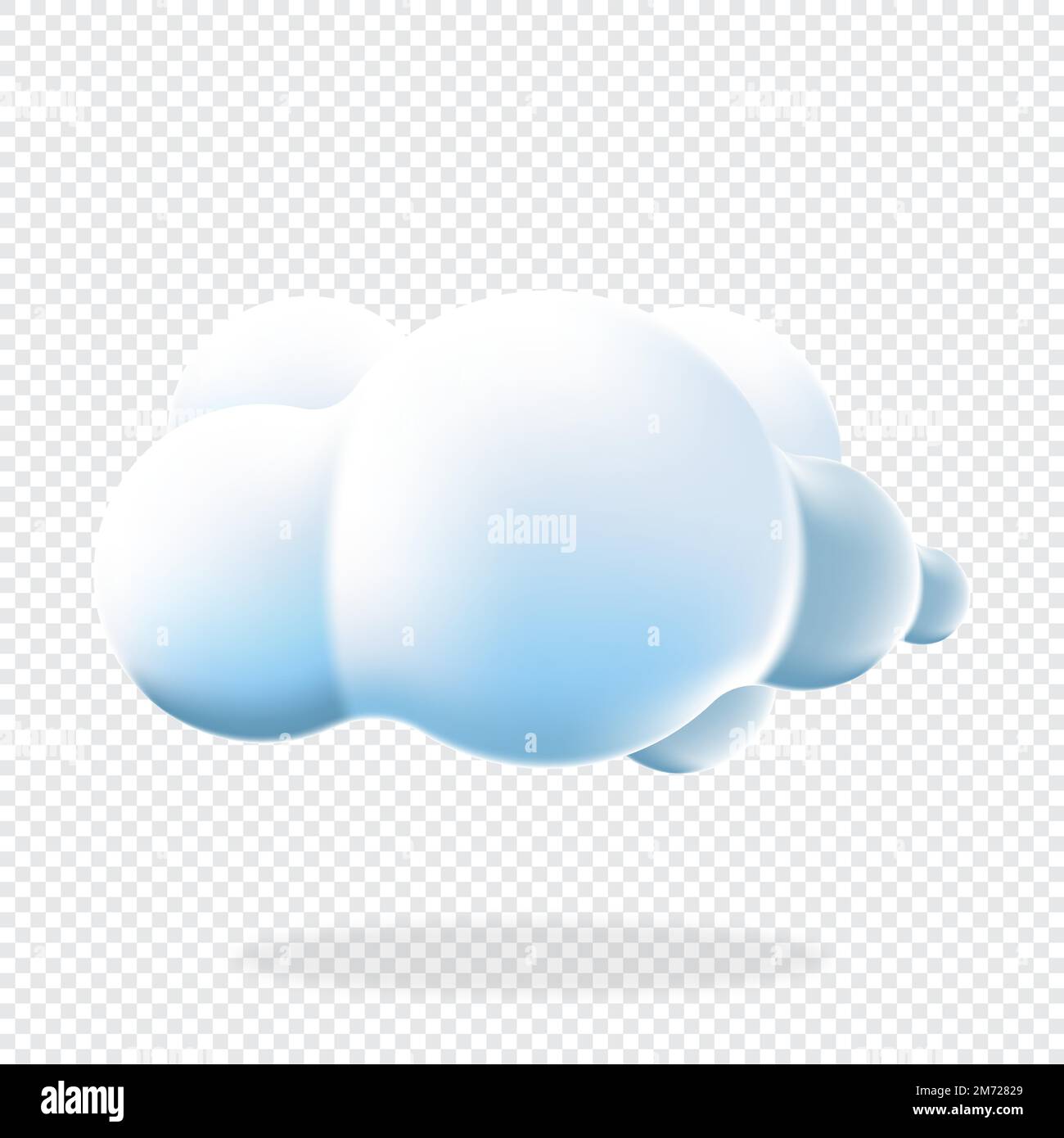 3d cloud isolated background. Render soft round cartoon fluffy cloud icon in the blue sky. 3d geometric shape. 3d plastic cloud. Realistic fluffy clou Stock Vector