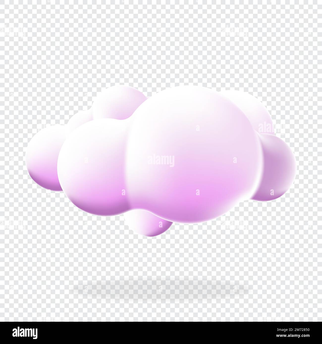 3d soft cotton cartoon cloud isolated on blue Vector Image