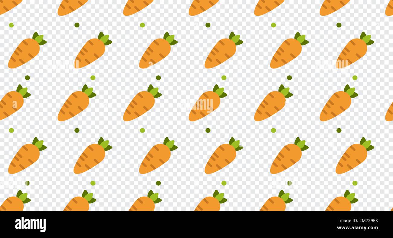 Carrot seamless pattern cute background. Vector cute carrots seamless pattern isolated. Carrot seamless background. Vector illustration Stock Vector