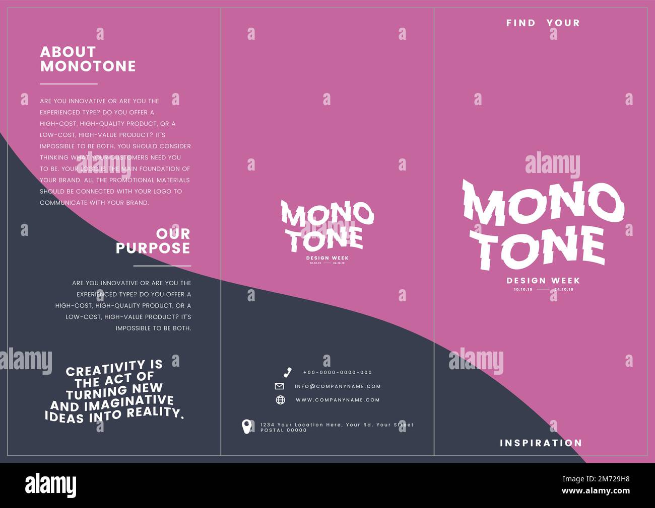 Monotone corporate brochure template mockup vector Stock Vector