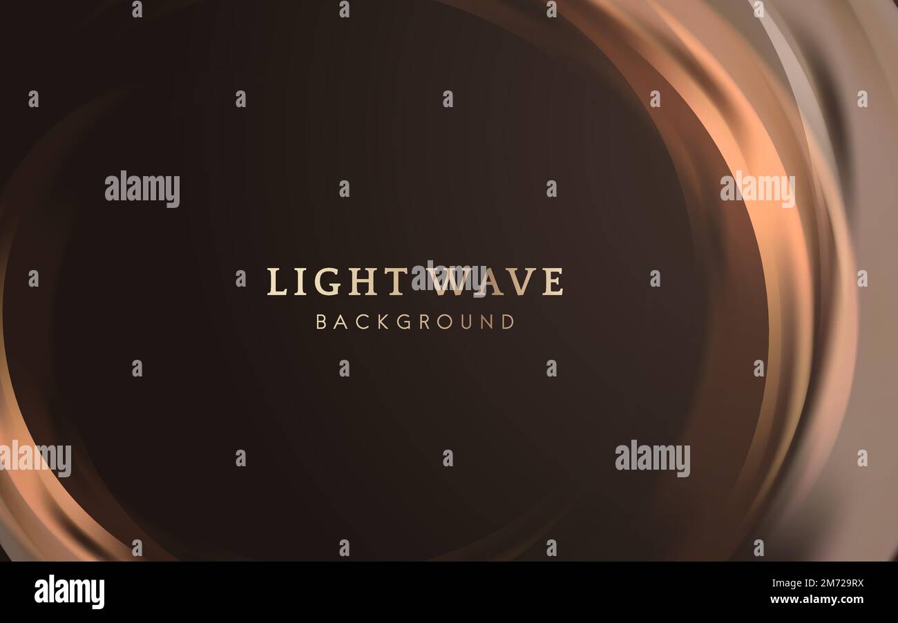 Orange light wave border background Stock Vector