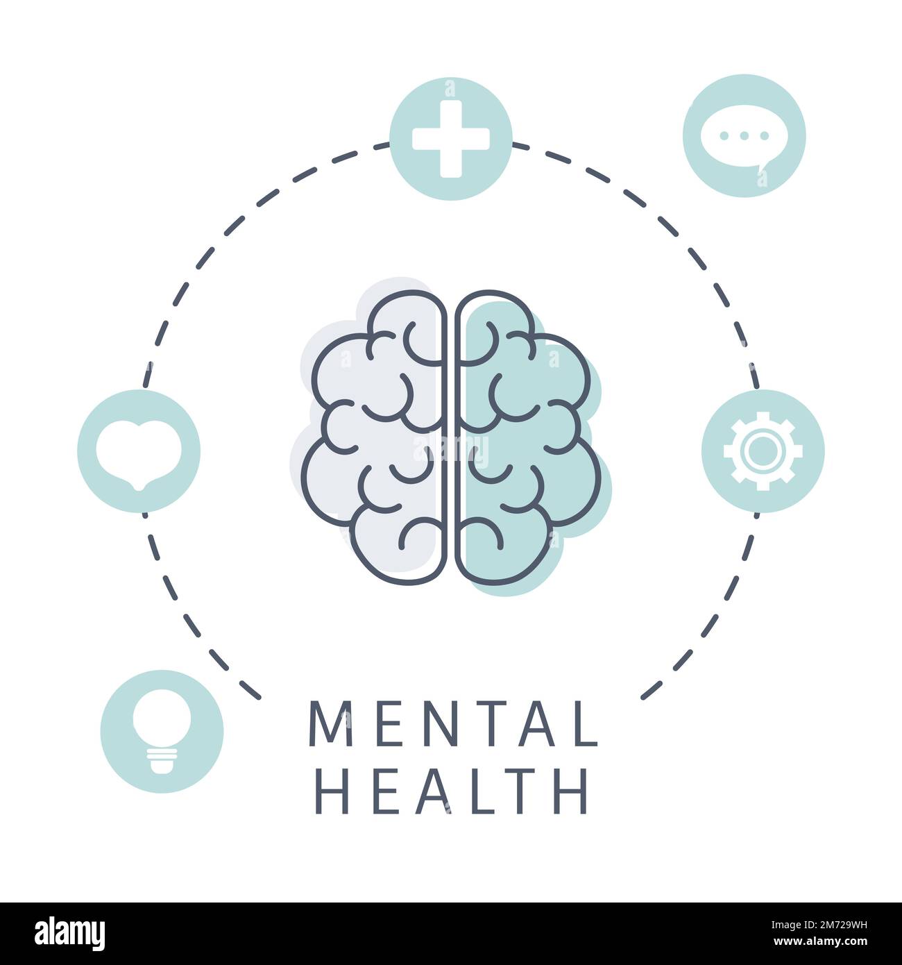 Mental health understanding the brain vector Stock Vector Image & Art ...