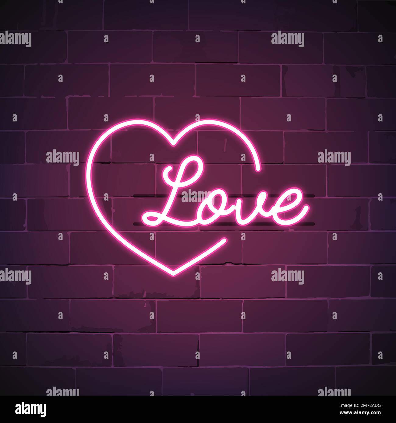 Love is all around neon sign vector Stock Vector