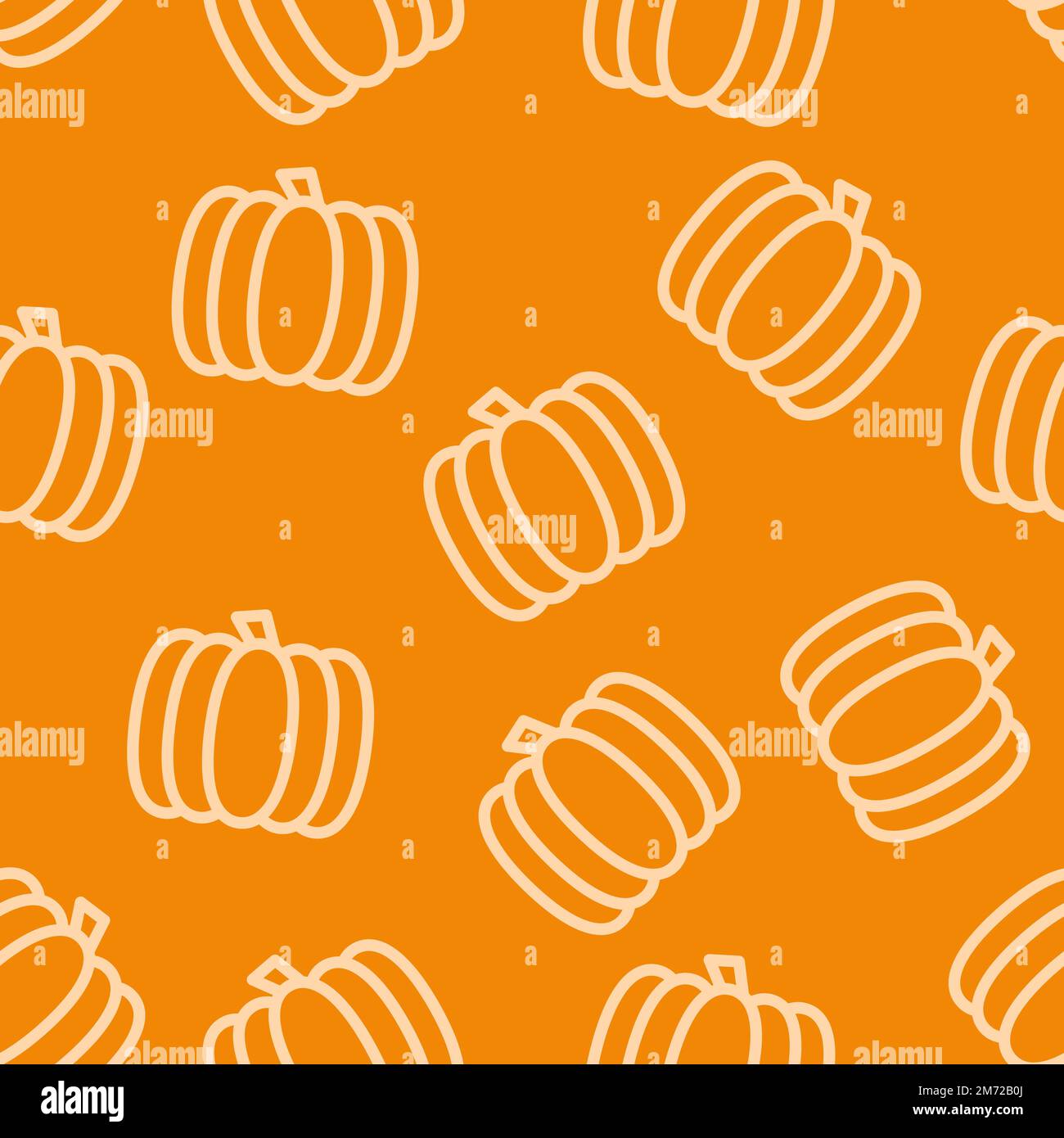 Seamless pattern with pumpkins. Vegetable summer pattern. Colorful bright vegetable seamless pattern. Vector illustration Stock Vector