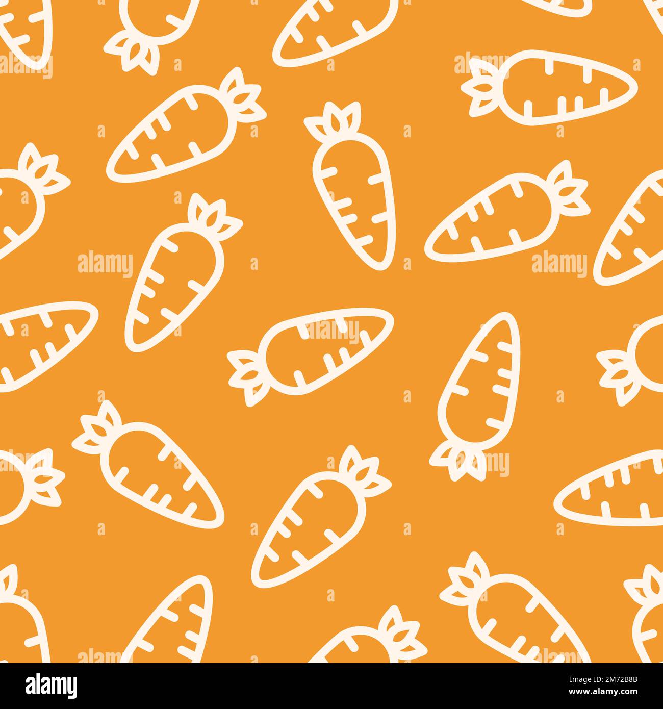 Seamless pattern with carrots. Vegetable summer pattern. Colorful bright vegetable seamless pattern. Vector illustration Stock Vector