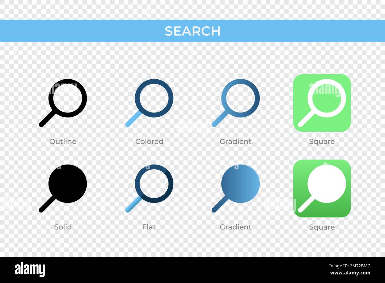 Search icon in different style. Search vector icons designed in outline ...