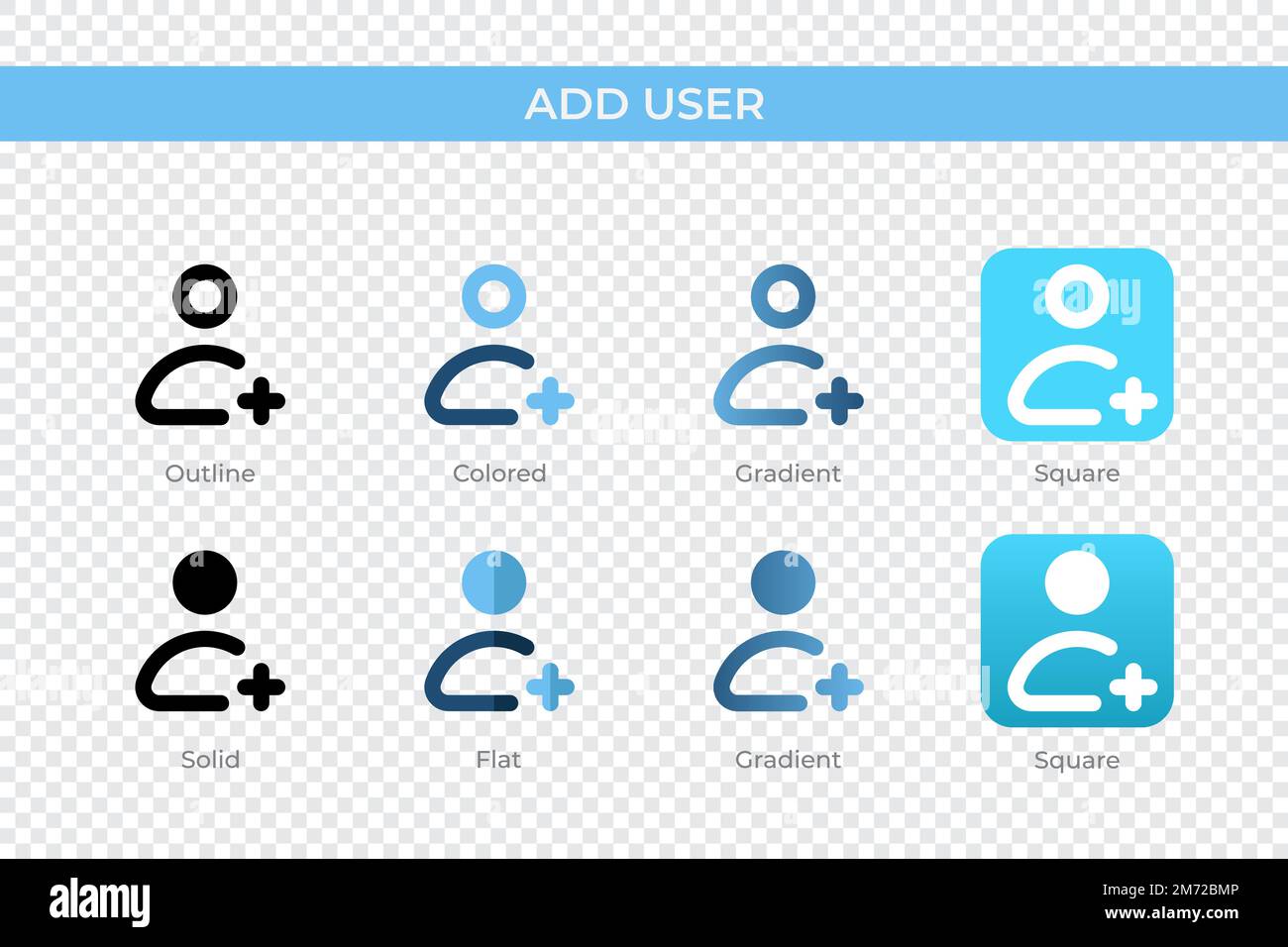 Add User icon in different style. Add User vector icons designed in ...