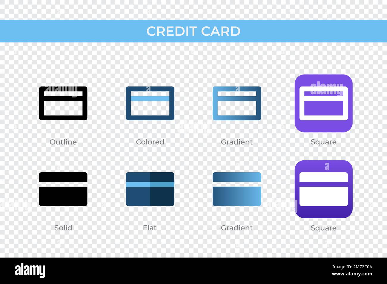 credit card icon in different style. credit card vector icons designed ...
