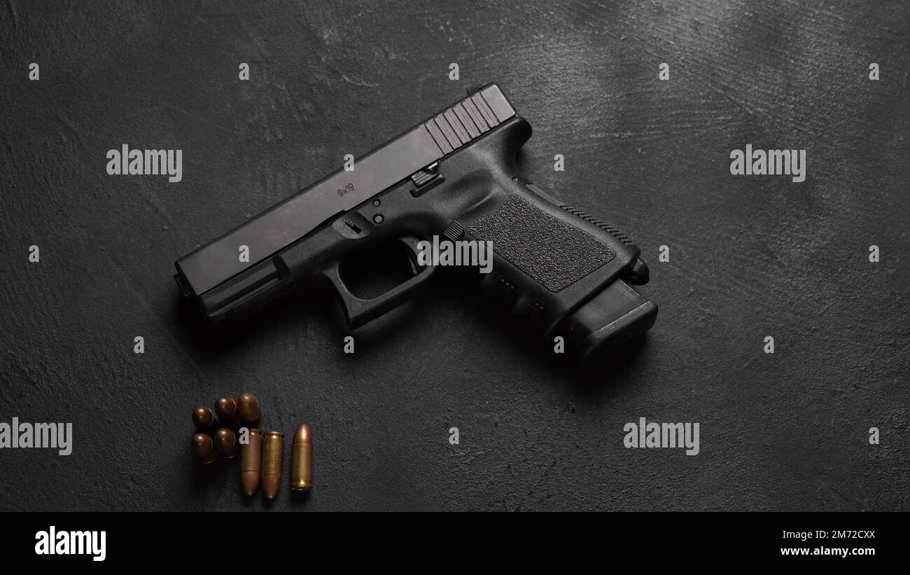 Modern semiautomatic hand gun, Glock pistol firearm Stock Photo - Alamy