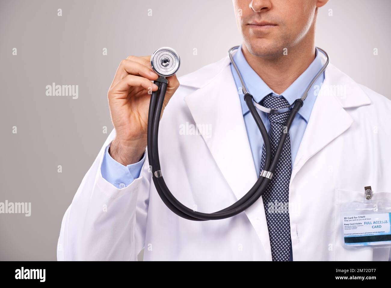 Closeup doctor man stethoscope inside hi-res stock photography and ...