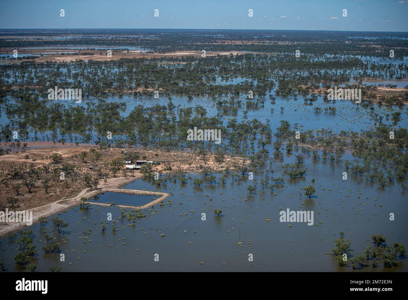 Flooding is seen in the Menindee area, NSW, Saturday, January 7, 2023 ...