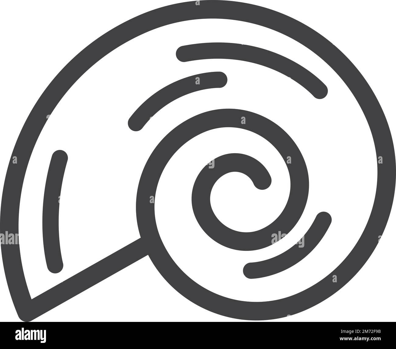 nautilus shell illustration in minimal style isolated on background Stock Vector