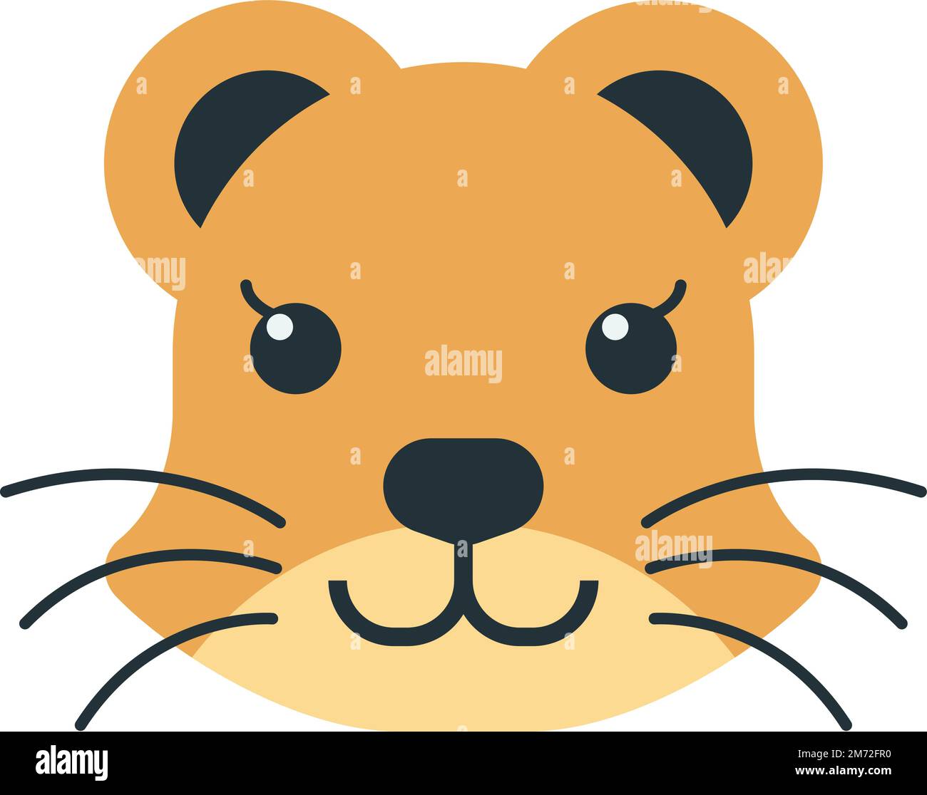 female lion illustration in minimal style isolated on background Stock