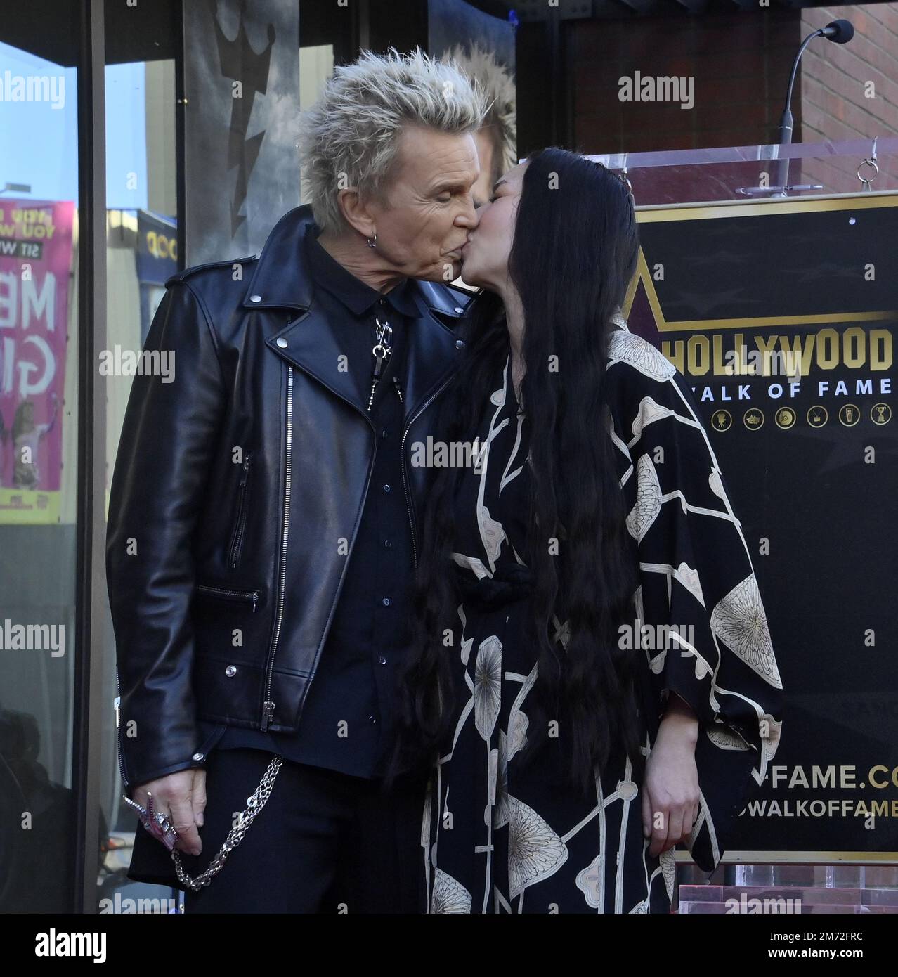 Los Angeles, United States. 06th Jan, 2023. British-American rock icon  Billy Idol is joined by China Chow during an unveiling ceremony honoring  him with the 2,743rd star on the Hollywood Walk of