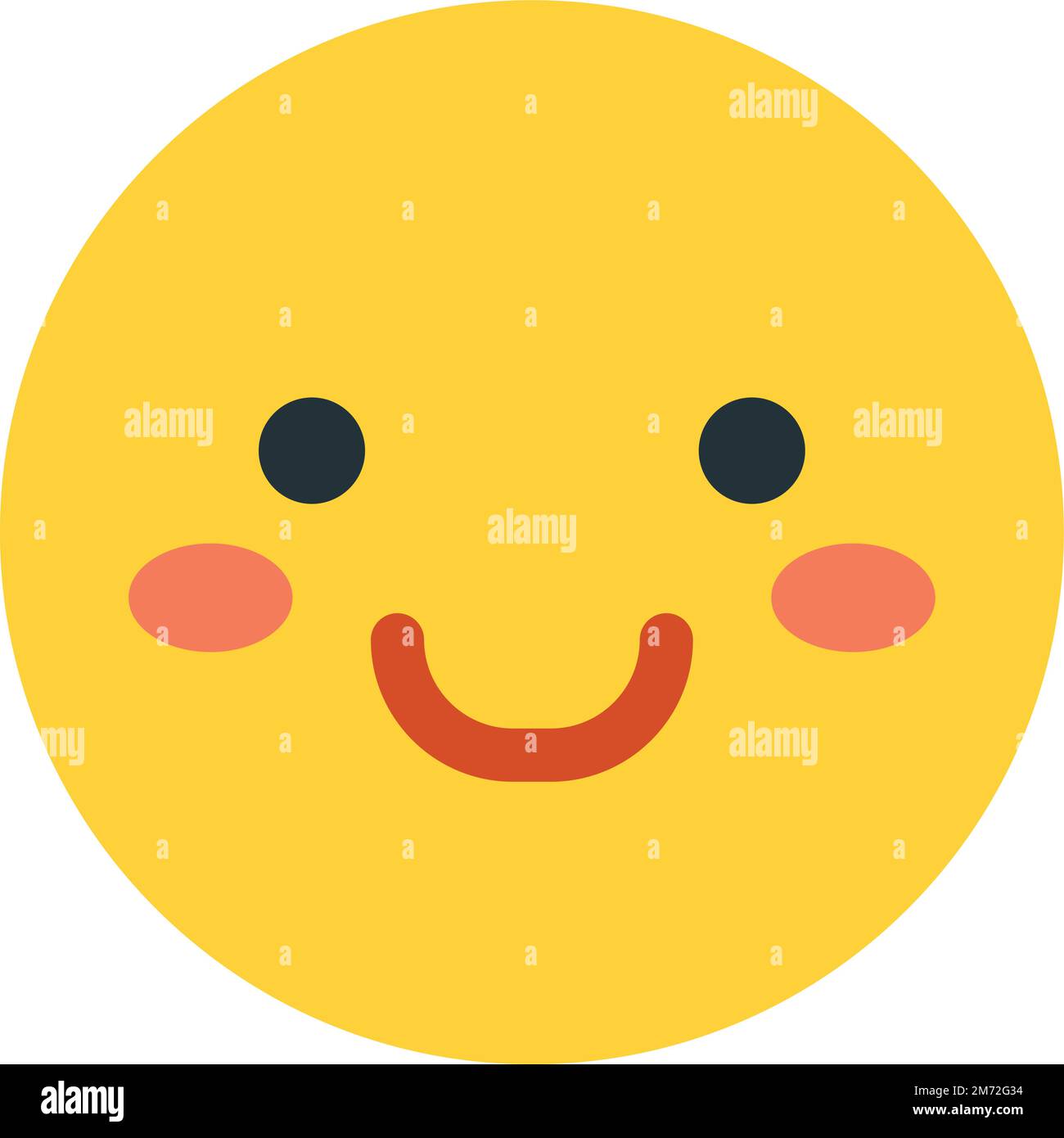 smiley face emoji illustration in minimal style isolated on background Stock Vector