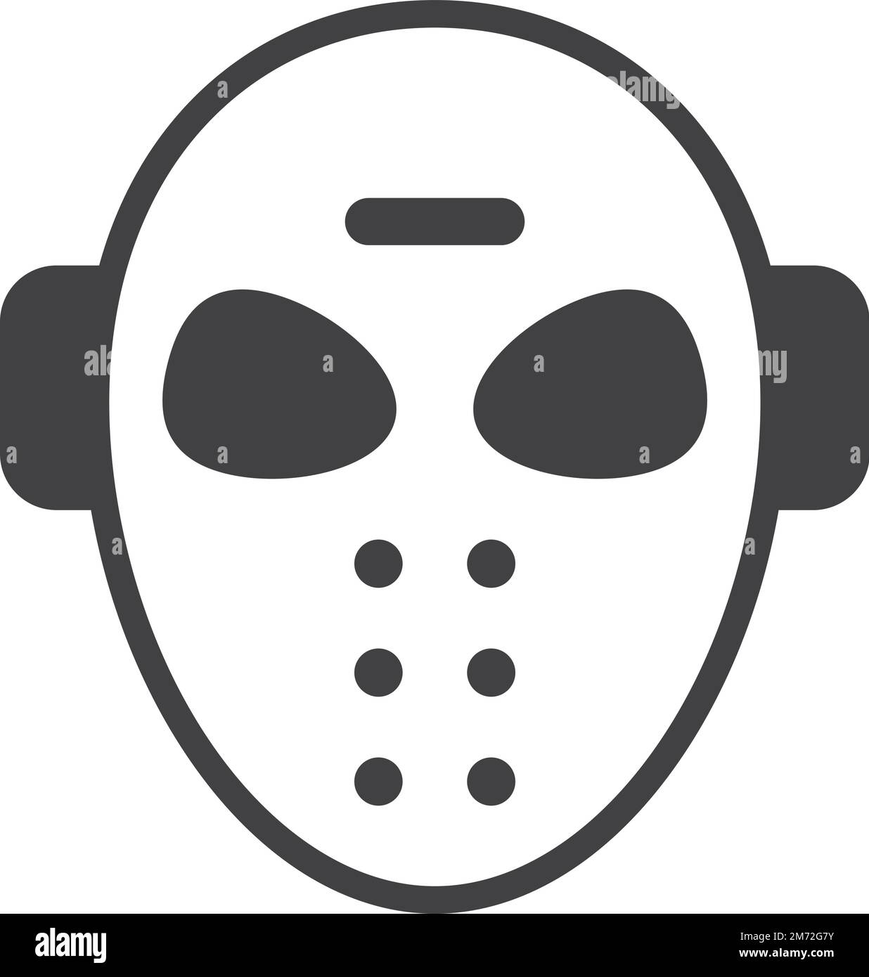hockey mask illustration in minimal style isolated on background Stock