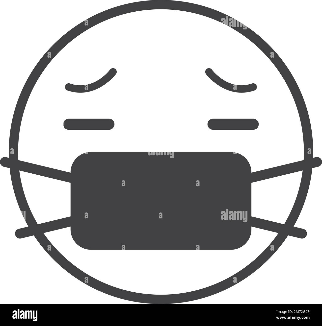 sick face emoji illustration in minimal style isolated on background ...