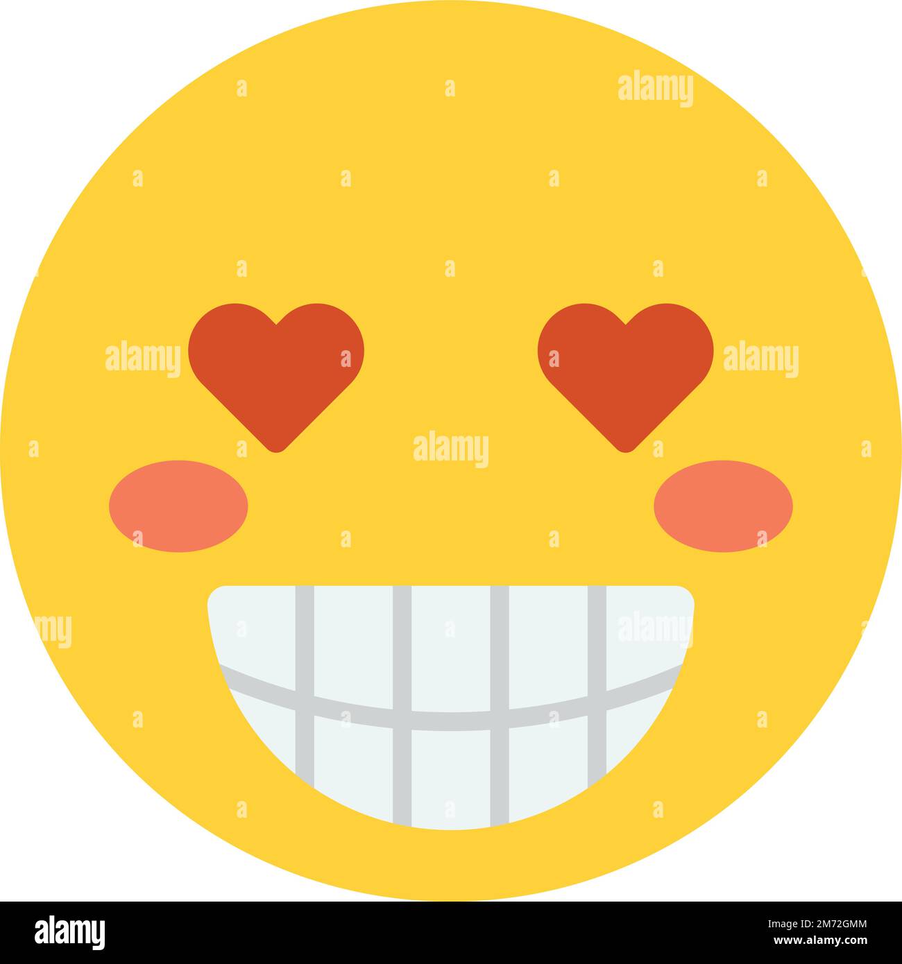 smiley face emoji with heart illustration in minimal style isolated on