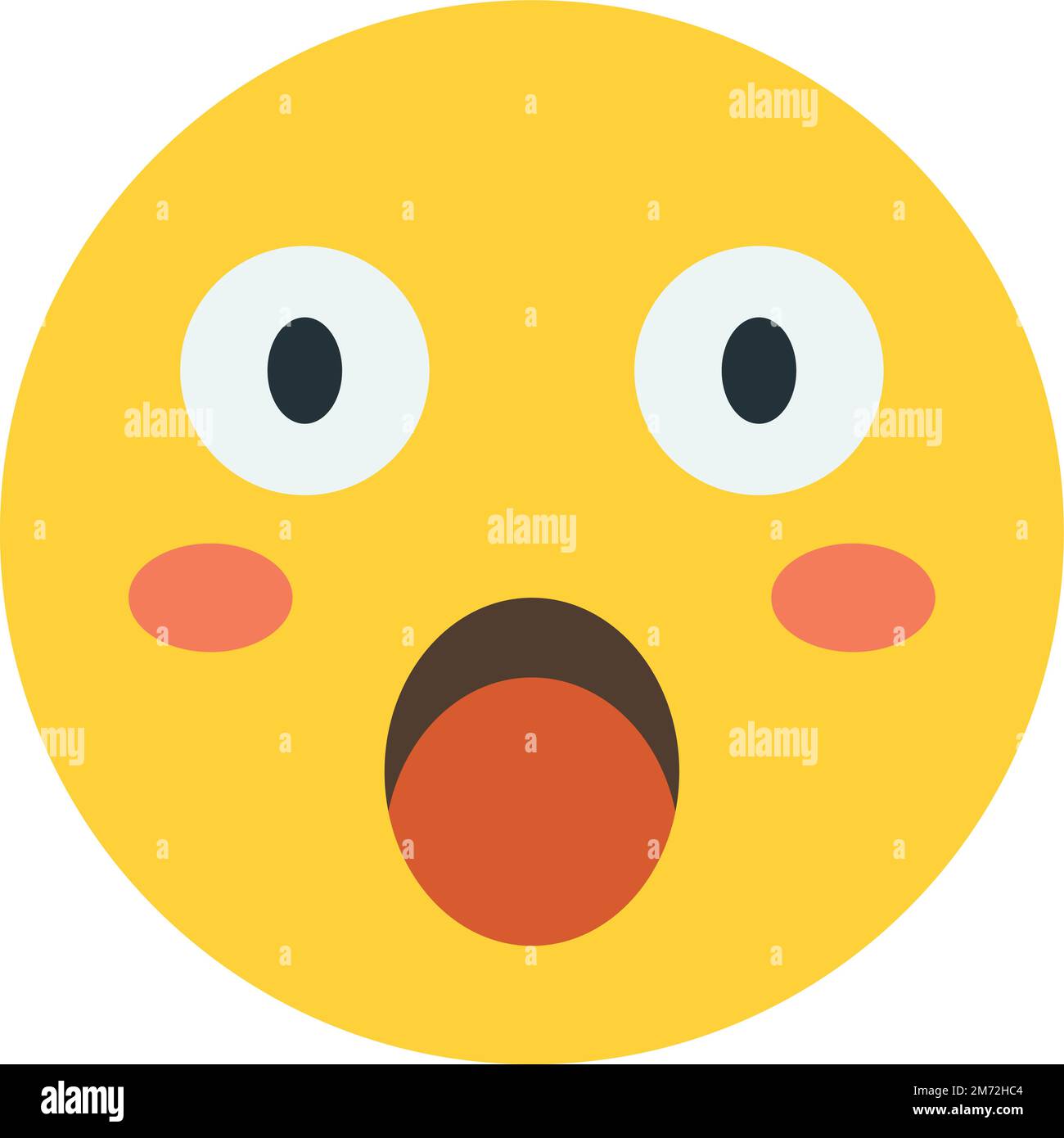 shocked face emoji illustration in minimal style isolated on background