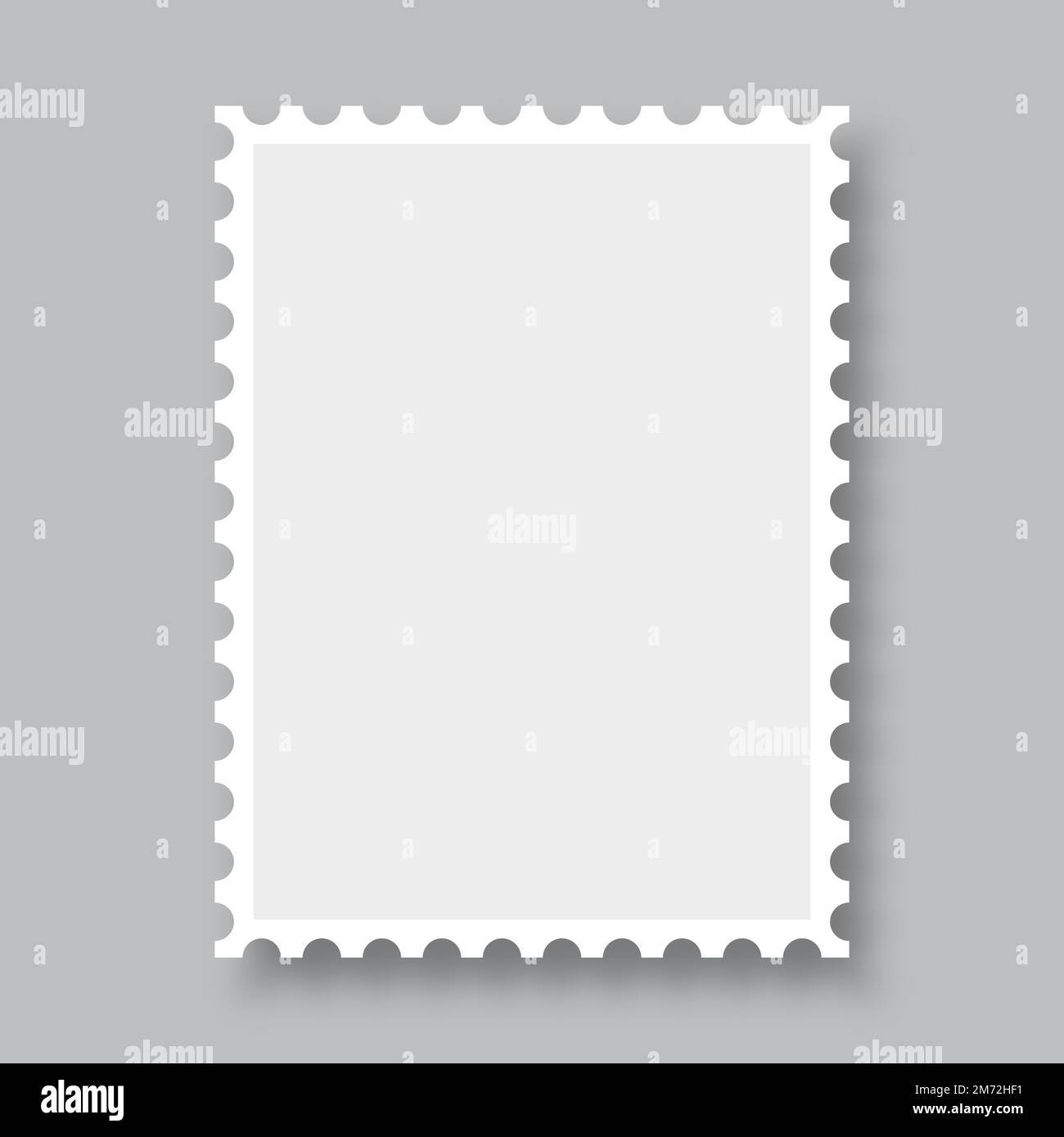 Blank postage stamp. Clean postage stamp template. Postage stamp border