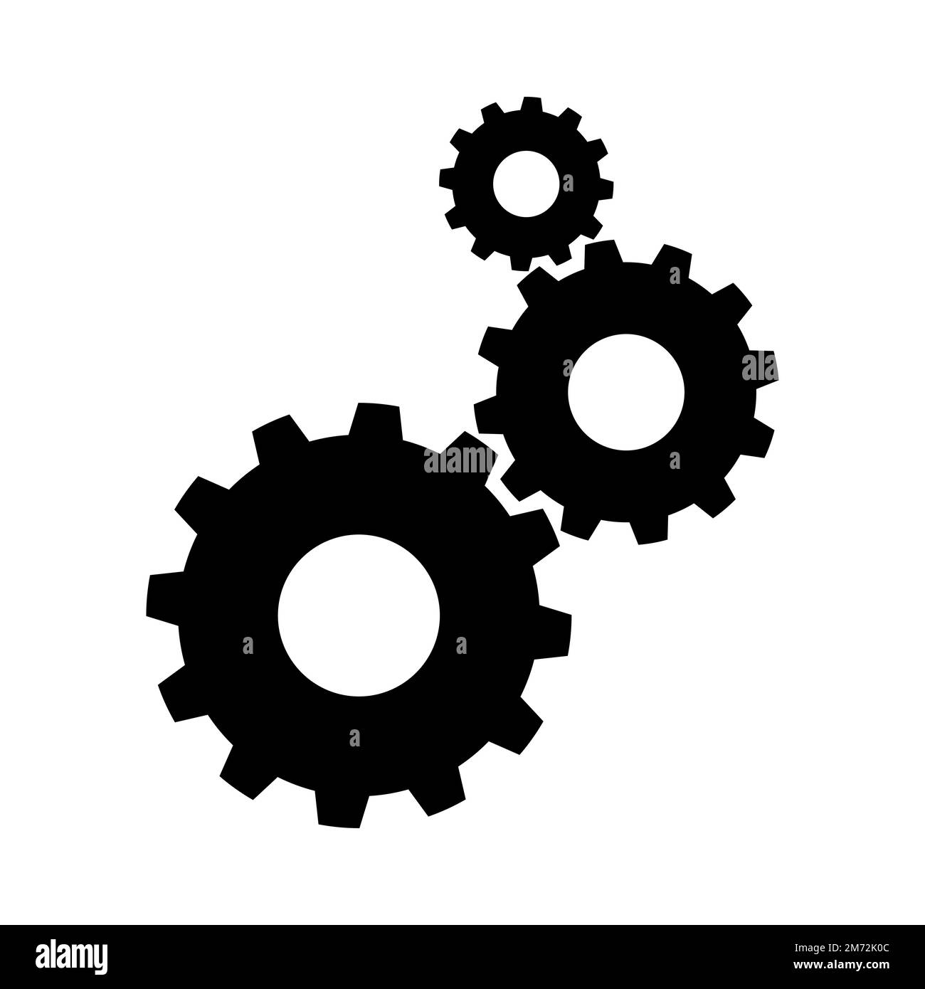 Cogwheel group black vector icon. Gear set simple glyph web symbol ...