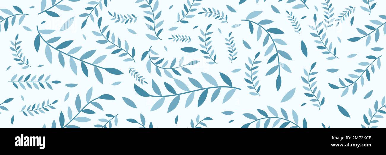 Winter seamless pattern with leaves. Hand drawn floral seamless vector ...