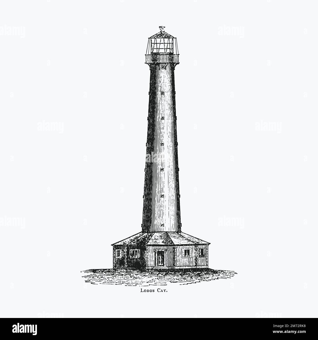 Lobos cay from Circular relating to Lighthouses, Lightships, Buoys, and Beacons (1863) published by Alexander Gordon. Original from the British Librar Stock Vector
