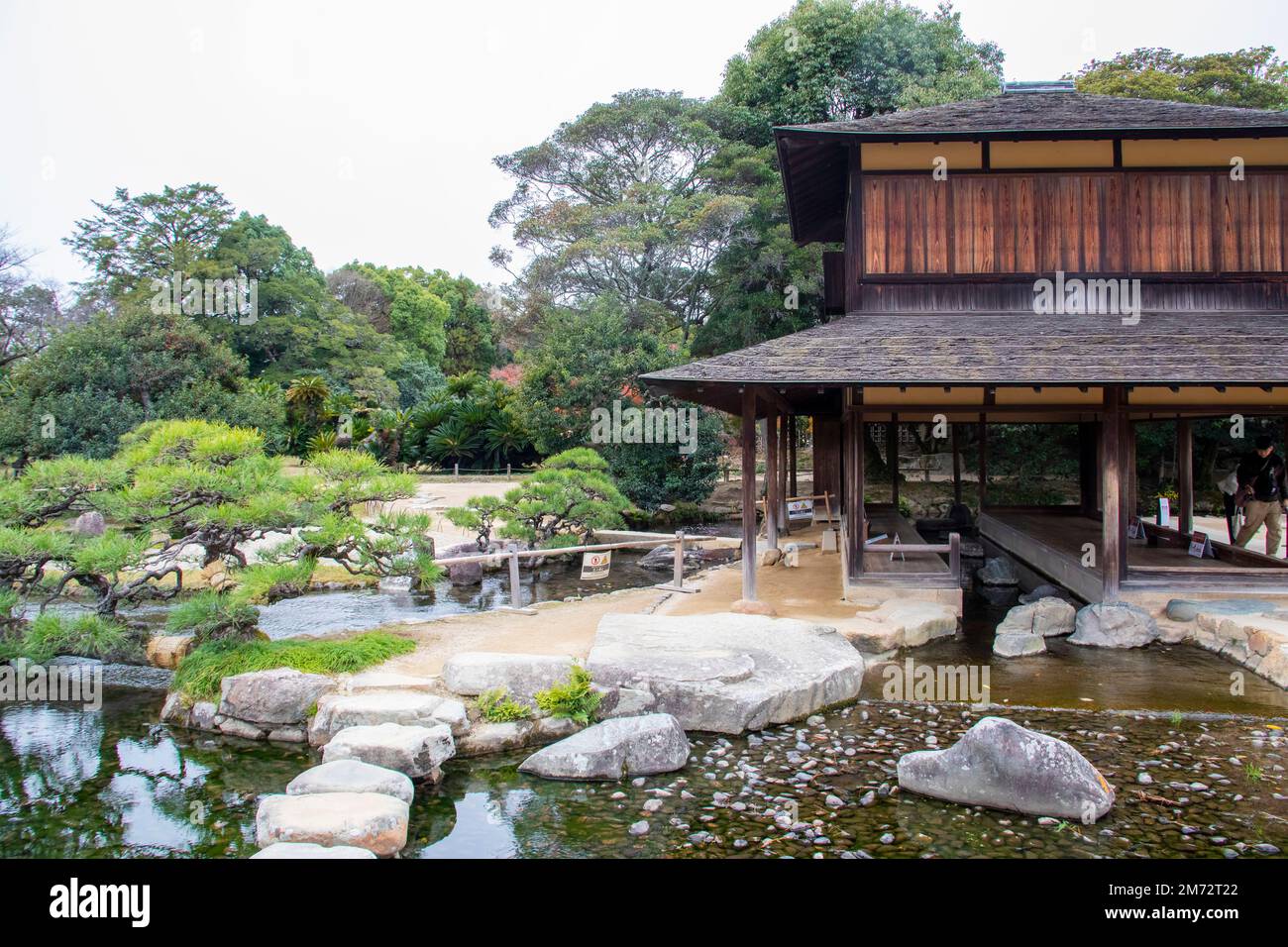 Okayama Japan 5th Dec 2022: the view of Korakuen, a Japanese garden located in Okayama Prefecture. It is one of the Three Great Gardens of Japan Stock Photo