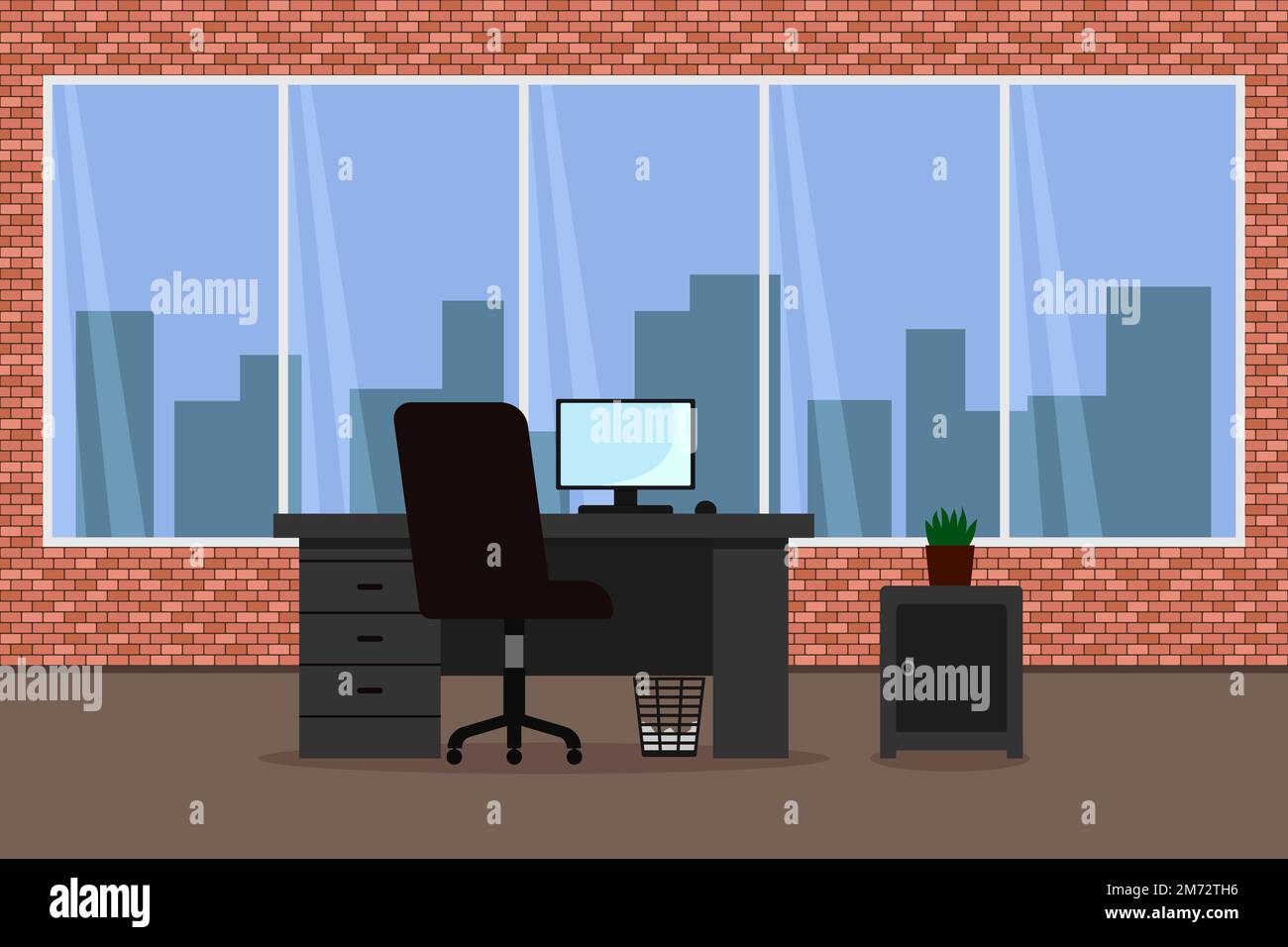 Office interior. No people. Vector Stock Vector