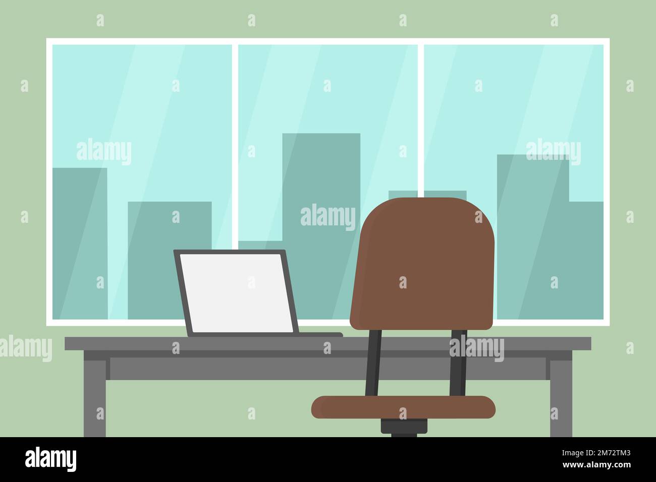 Office table, chair and laptop. Vector Stock Vector Image & Art Alamy