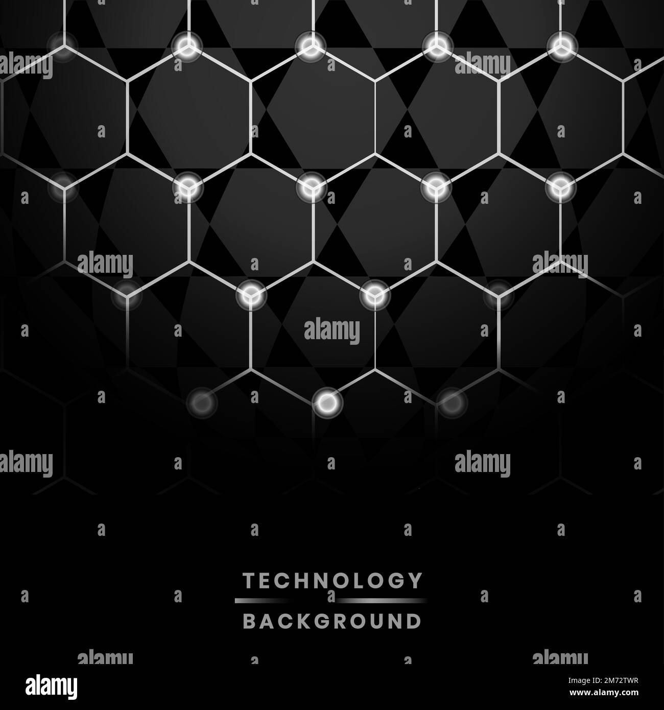 Gray hexagon network technology background vector Stock Vector Image ...