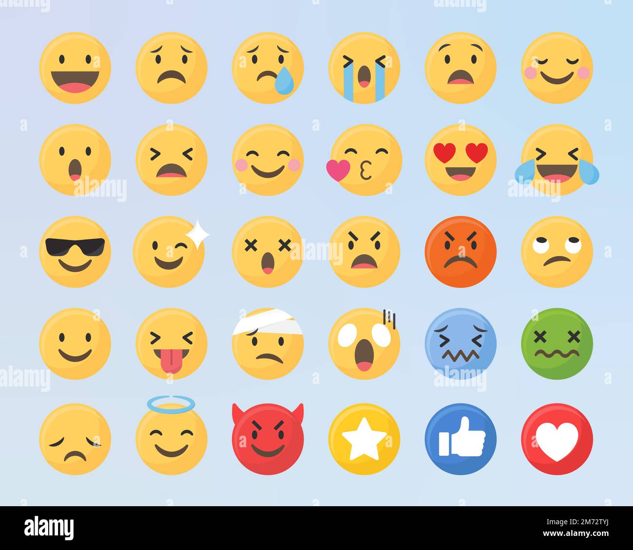 Social media emoticons vector set Stock Vector