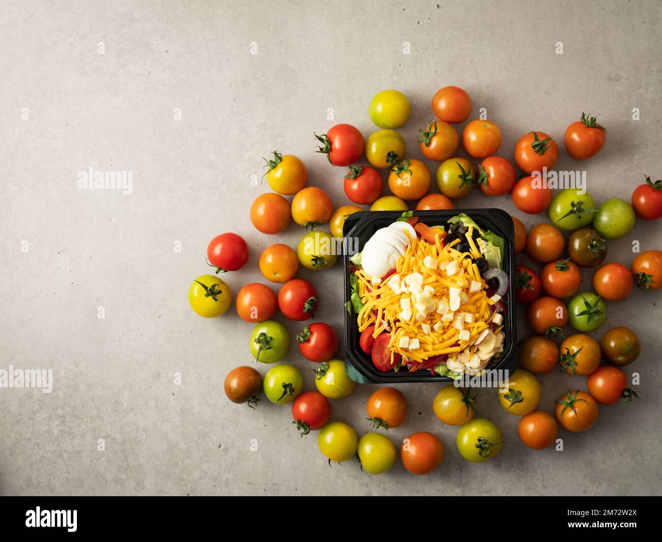 Cheese and Vegetable Salad and Cherry Tomato Stock Photo Alamy