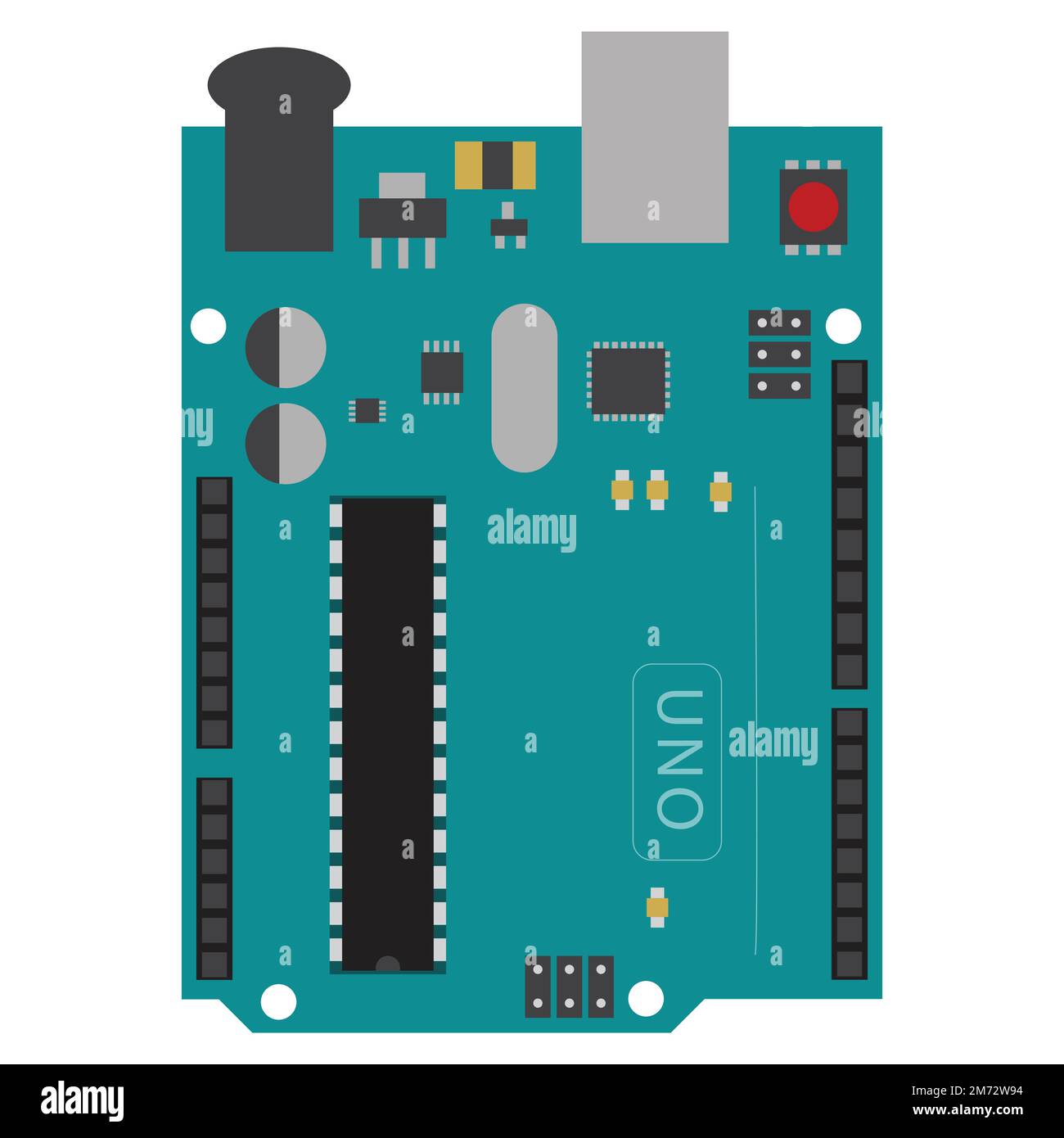 vector design of Arduino uno microcontroller Stock Vector