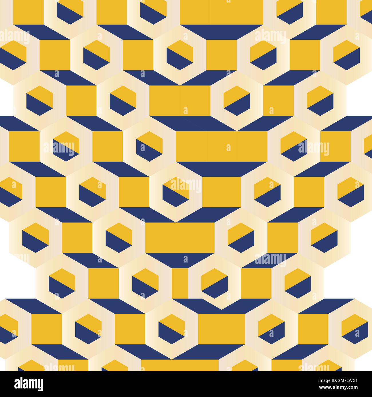 3D yellow and blue hexagonal patterned background vector Stock Vector
